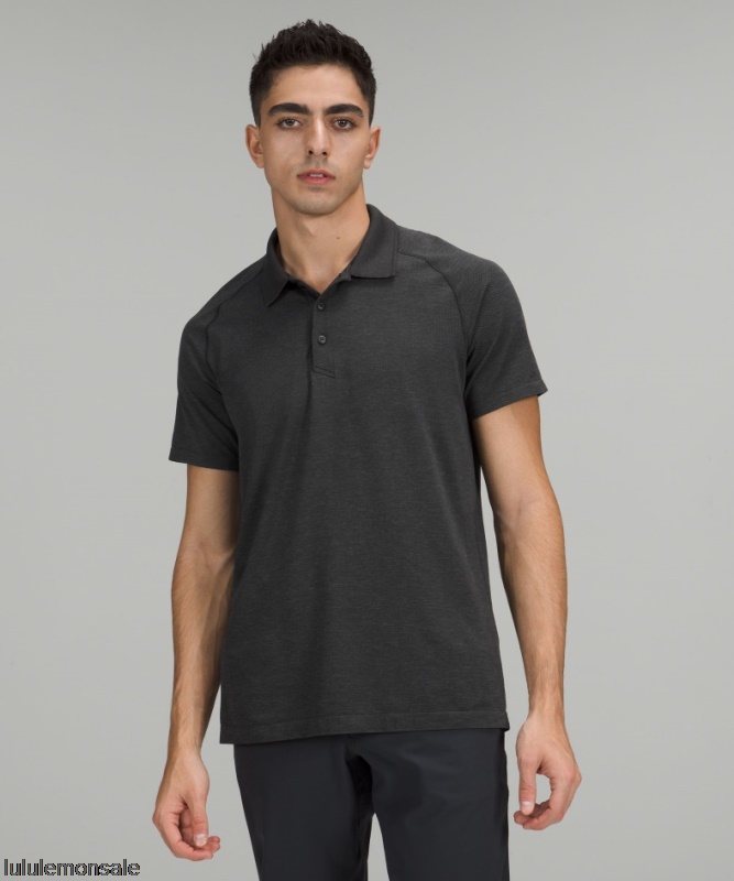 Lululemon Verkauf DELULU738 | Metal Vent Tech Poloshirt 20 Deep Carbon